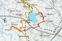 Mappa della Tappa 2 dell'Alta Via dell'Anfiteatro Morenico di Ivrea