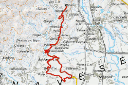 Mappa della Tappa 5 e 5a dell'Alta Via dell'Anfiteatro Morenico di Ivrea