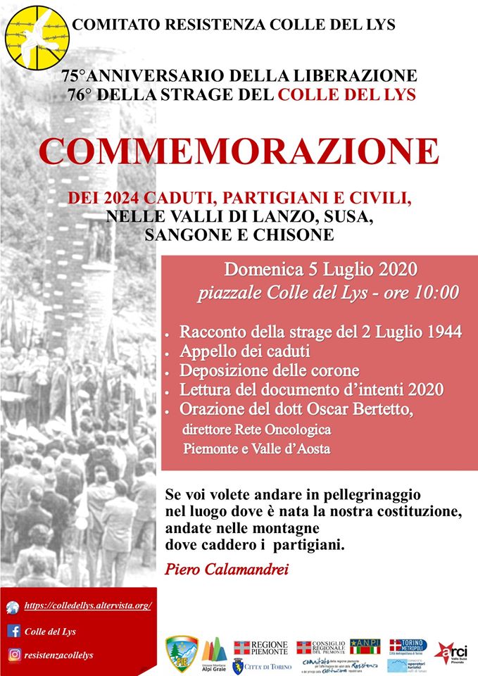 commemorazione Colle del Lys 2020 1