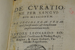De curatione per sanguinis missionem di Leonardo Botallo (1580)