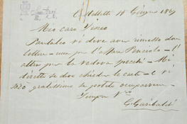 Lettera di Giuseppe Garibaldi (1