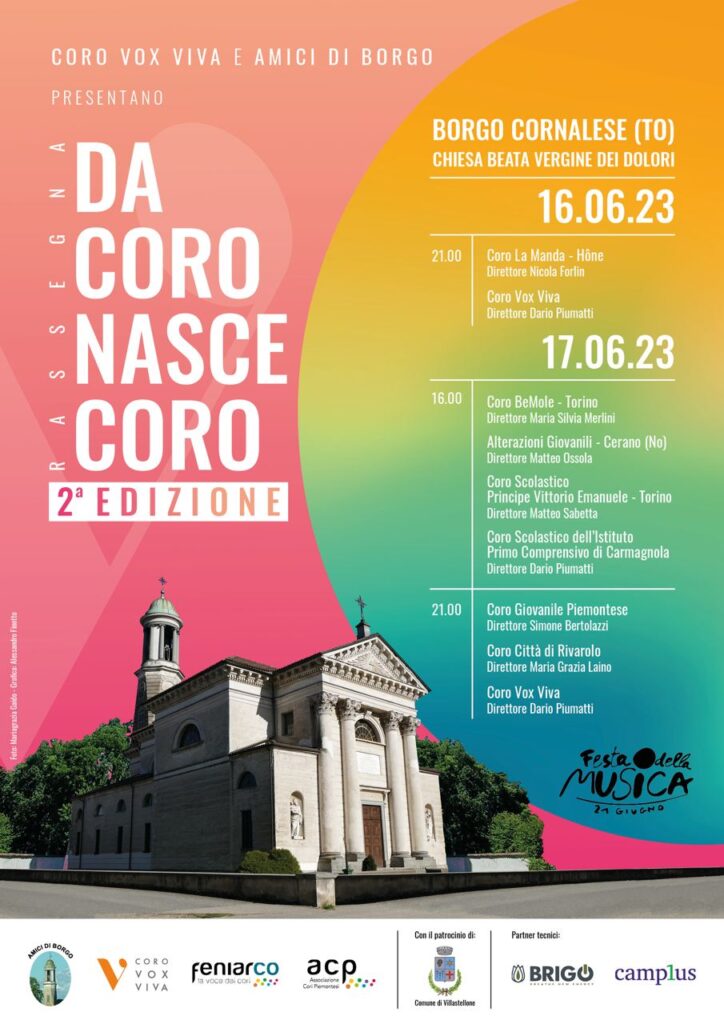 locandina Da Coro nasce Coro Villastellone 16-17 06 2023