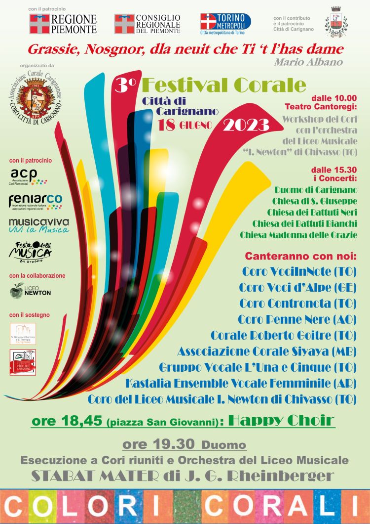 locandina Festival Corale Carignanese 2023