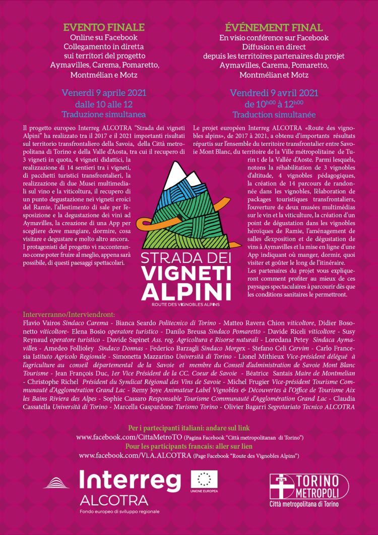 programma evento finale Strada Vigneti Alpini 09 04 2021