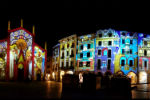 Pinerolo, proiezioni di luci in piazza San Donato - foto di Cinzia Consolati